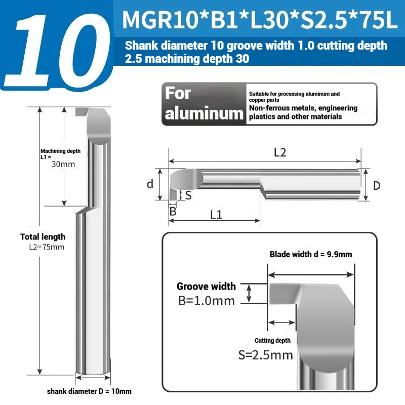1135-CNC Small Bore Grooving Tool MGR Integral Tungsten Carbide Small Bore Hook Grooving Tool for Steel and Aluminum Internal Grooving Toolholder Shandong Denso Pricision Tools Co.,Ltd.